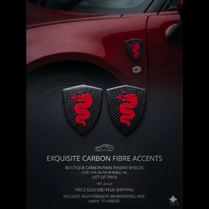 Carbon Fibre Fender Shields for Alfa Romeo 4C