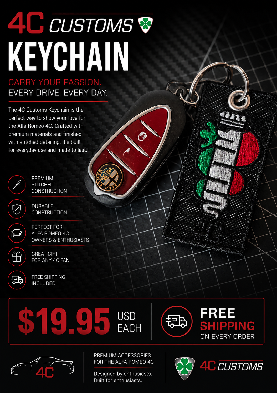 4C Customs Keychain