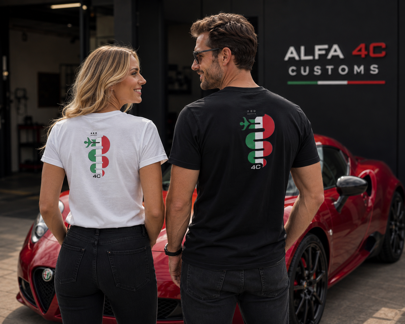 Alfa 4C Customs Snake Logo T-Shirt - Image 2